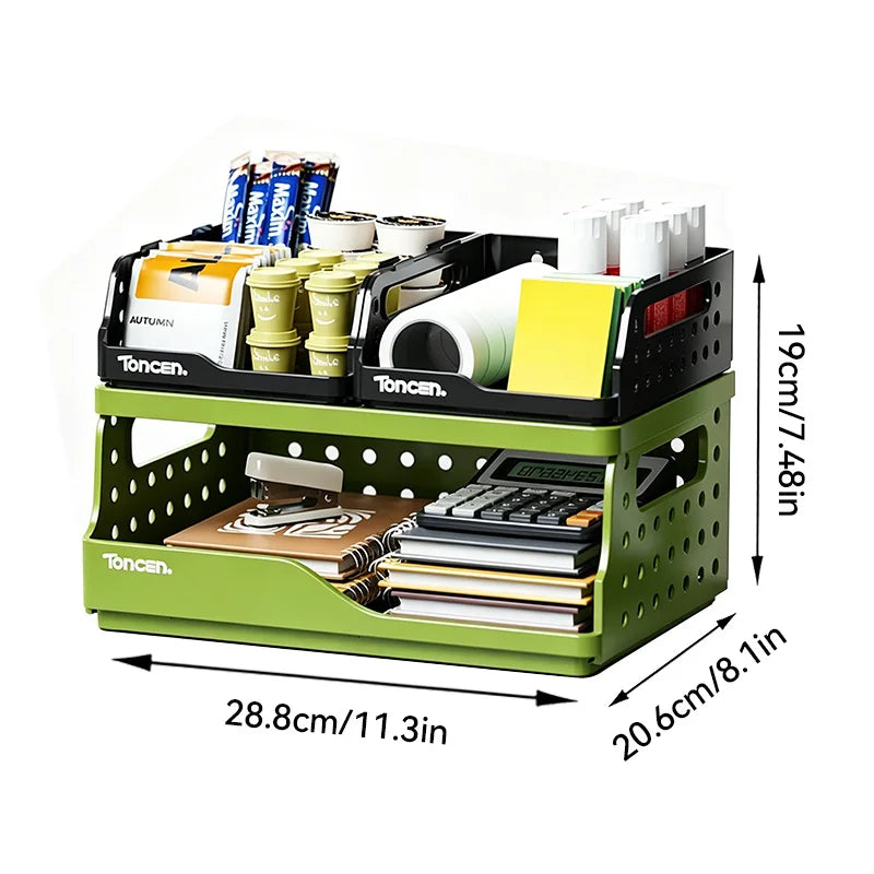 3-Tier Stackable Desk Organizer Box
