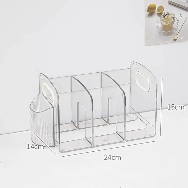 Transparent Desktop Bookend Organizer