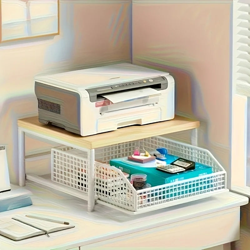 Space-Saving Kitchen Countertop Organizer with Drawer & Basket