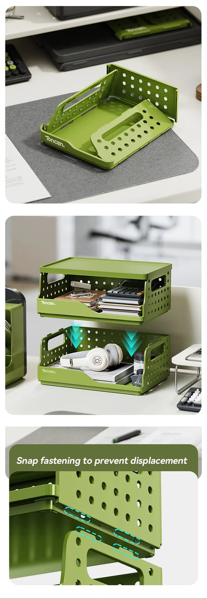 3-Tier Stackable Desk Organizer Box
