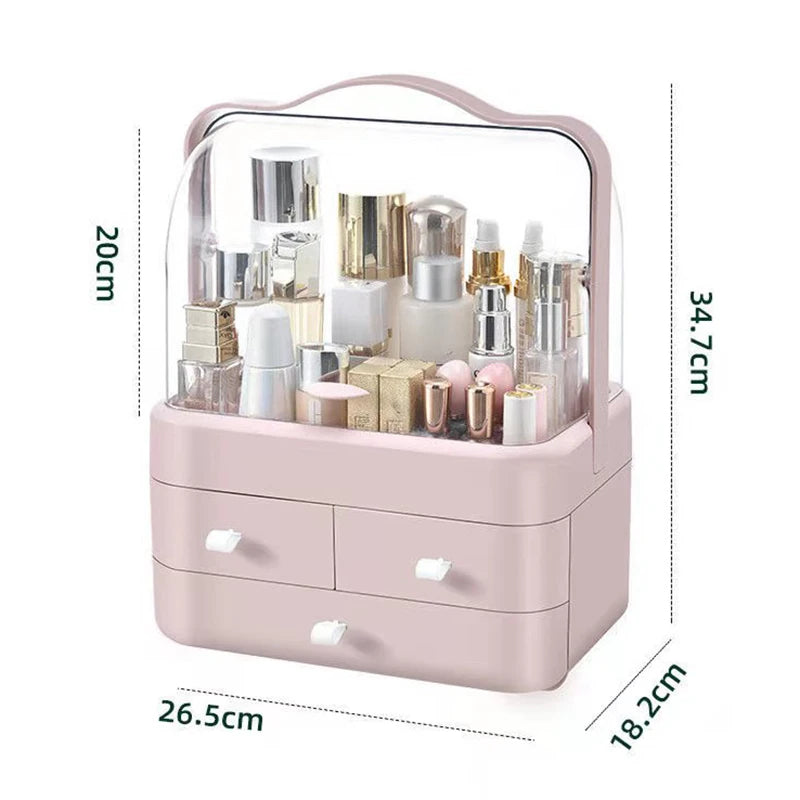 Dustproof Cosmetic Organizer with Drawer & Lid