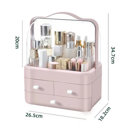 Dustproof Cosmetic Organizer with Drawer & Lid