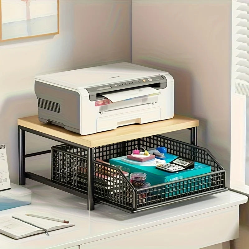 Space-Saving Kitchen Countertop Organizer with Drawer & Basket