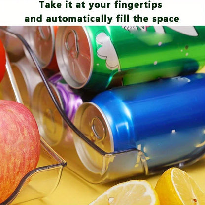 Auto-Rolling Refrigerator Can Organizer Bin