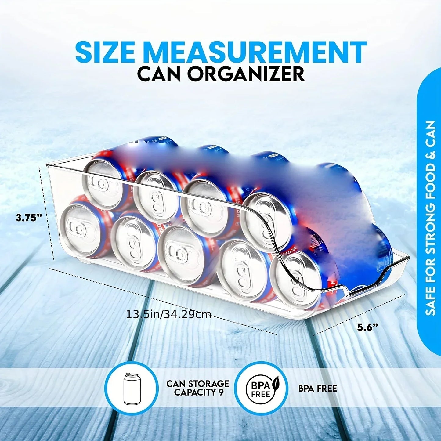 Auto-Rolling Refrigerator Can Organizer Bin
