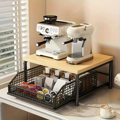 Space-Saving Kitchen Countertop Organizer with Drawer & Basket