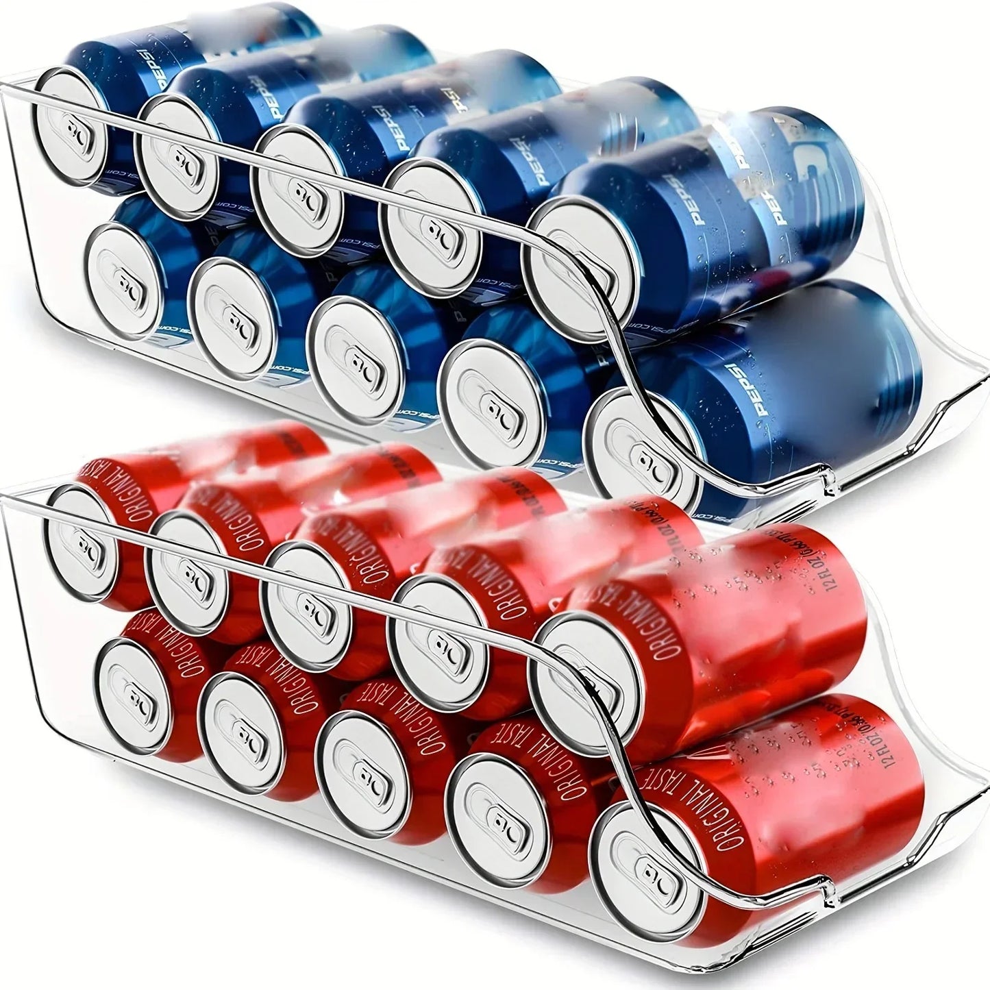 Auto-Rolling Refrigerator Can Organizer Bin
