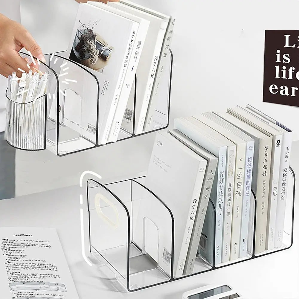 Transparent Desktop Bookend Organizer