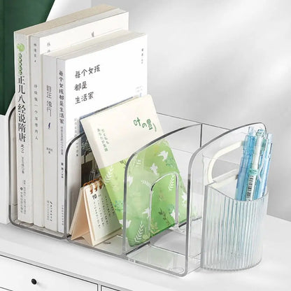 Transparent Desktop Bookend Organizer