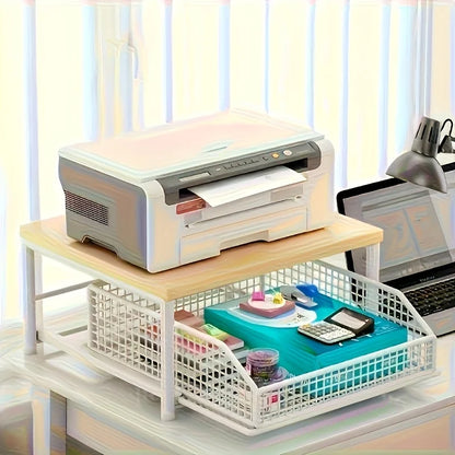Space-Saving Kitchen Countertop Organizer with Drawer & Basket